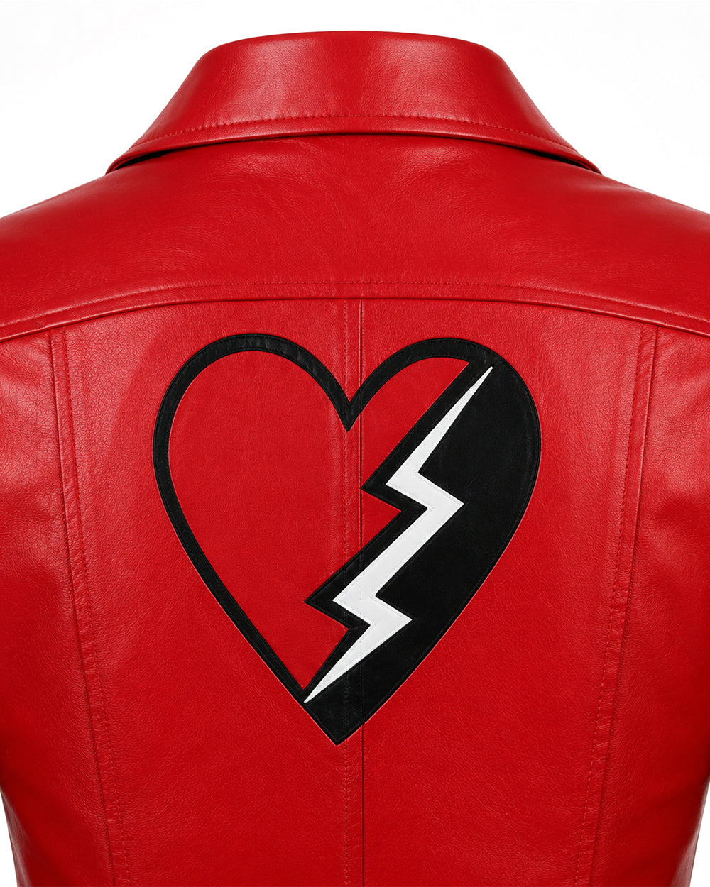 Girls Women Red Princess Costume PU Leather Jacket Skirt Pants and Accessories 6pcs Suit for Halloween Carnival