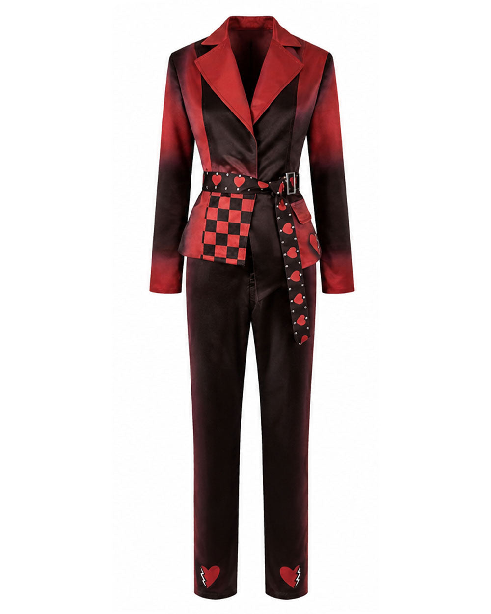Princess Red Costume Movie 5 Heart Kingdom Red Jacket and Pants Outfit for Girls Women Cosplay Events