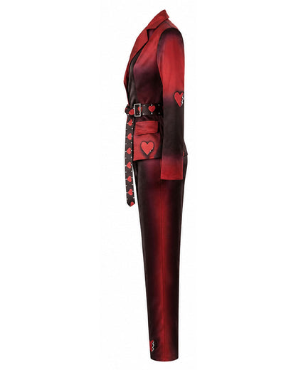 Princess Red Costume Movie 5 Heart Kingdom Red Jacket and Pants Outfit for Girls Women Cosplay Events