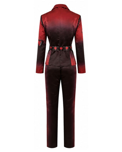 Princess Red Costume Movie 5 Heart Kingdom Red Jacket and Pants Outfit for Girls Women Cosplay Events