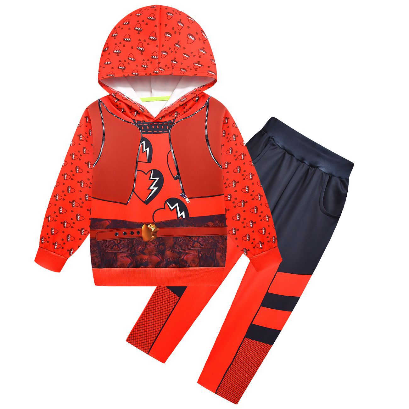 Ensemble sweat à capuche et pantalon rouges Princesse pour enfants La montée du survêtement à capuche rouge pour un usage quotidien