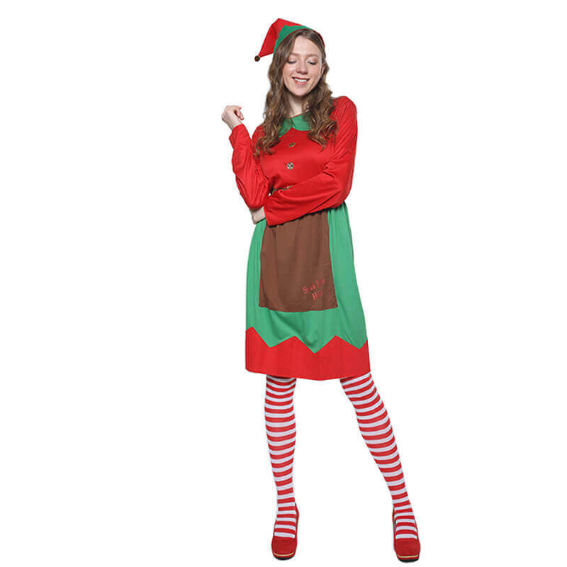 Family Matching Elf Costume Parent-Child Funny Christmas Outfit Santa's Helper Kids Adult Party Costume