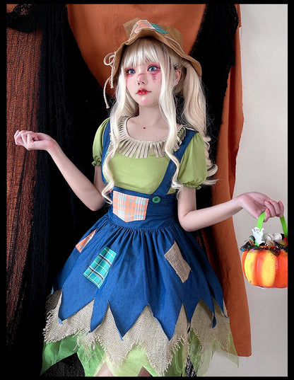 Female Scarecrow Costume Role Play Lady Scarecrow Cosplay Outfit