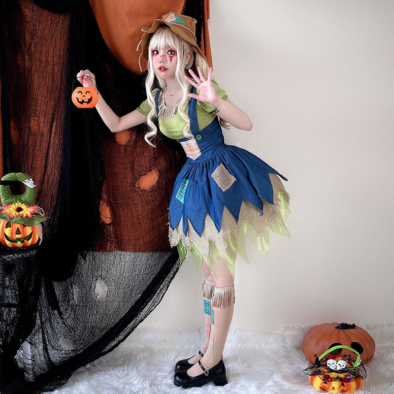 Female Scarecrow Costume Role Play Lady Scarecrow Cosplay Outfit