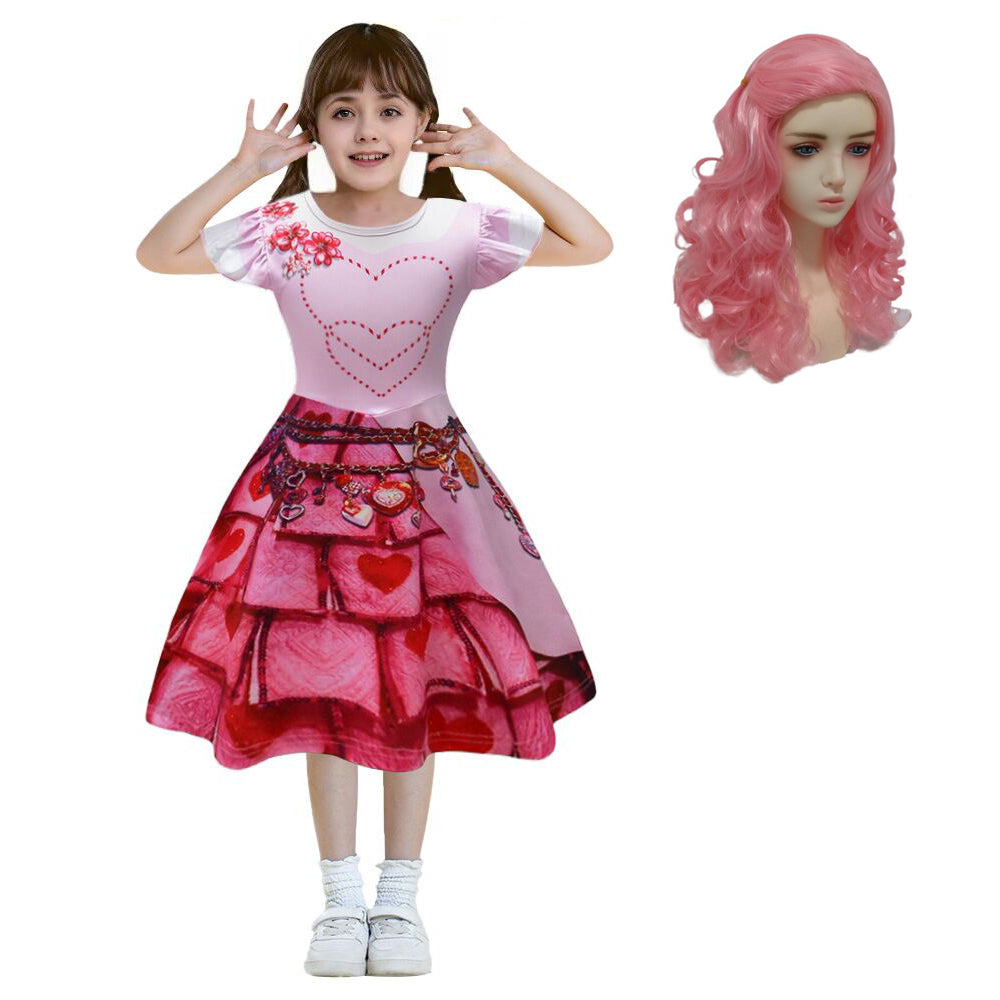 El auge del disfraz de Red Bridget, vestido rosa, princesa, la Reina de Corazones