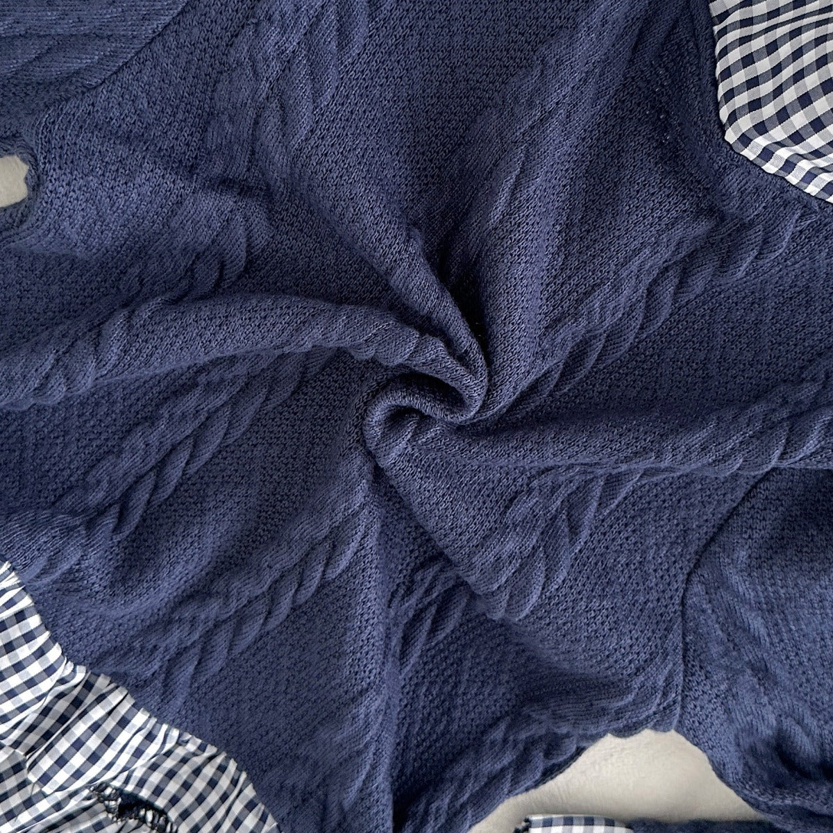 Ensemble 2 pièces mode fille gilet en maille bleu marine et pantalon évasé pour 2-8 ans