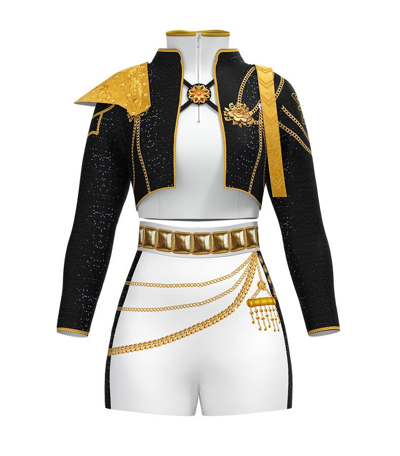 Kpop Rumi Costumes Golden Stage Dance Outfit Halloween Party Dress Up