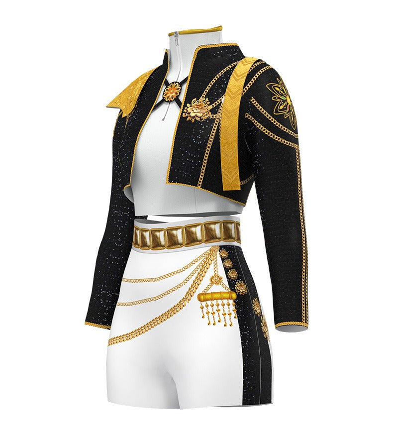 Kpop Rumi Costumes Golden Stage Dance Outfit Halloween Party Dress Up