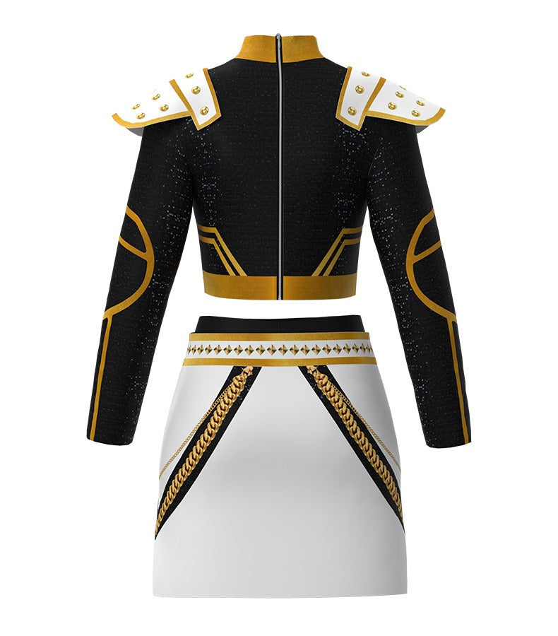 Black Zoey Costume Golden Stage Performance Oufit For Party Cosplay and Halloween Cosplay
