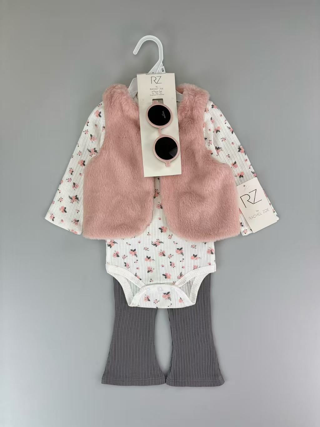 Baby Vest 4-Pack - White Onesie Set for Boys & Girls (3M-12M)