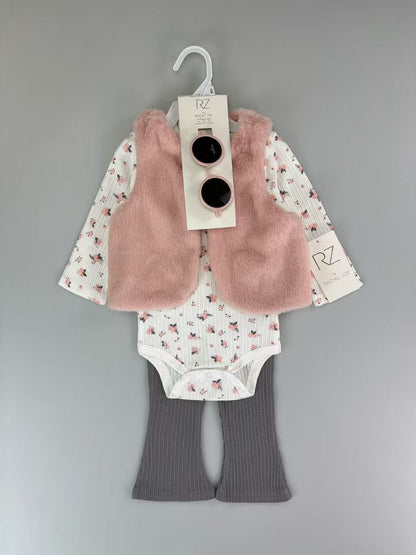 Baby Vest 4-Pack - White Onesie Set for Boys & Girls (3M-12M)