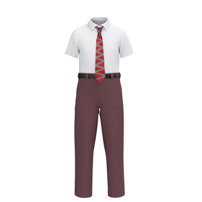 Kids Inside Out Anger Costume Emotion Anger Cosplay T-shirt Pants and Tie Suit Boys Halloween Costume