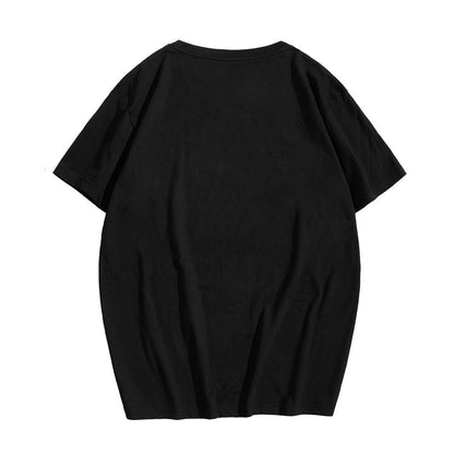 Camiseta de manga corta con cuello redondo y estampado de letras y números para hombre