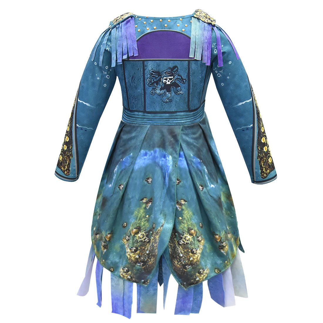Filles Costume Uma Robe à pampilles Chapeau et Perruque Colorée pour Halloween Cosplay