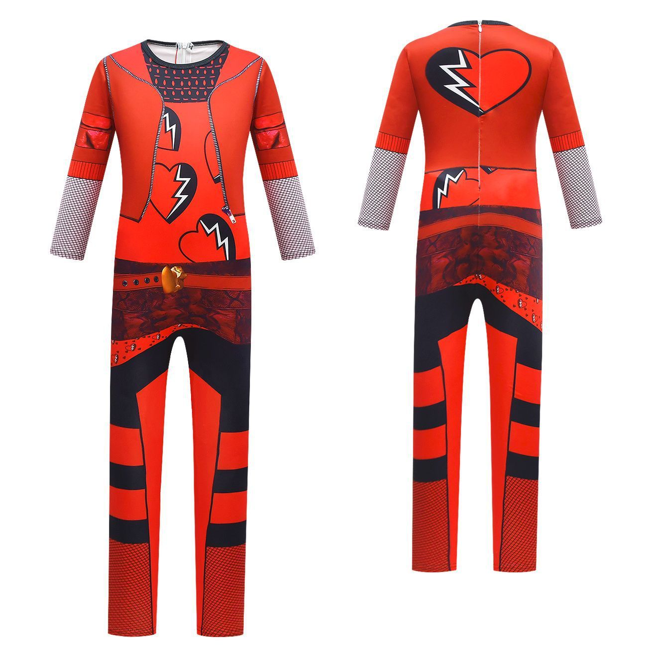 Enfants La Montée de la Princesse Rouge Costume Combinaison Rouge avec Gants pour Fête Déguisée
