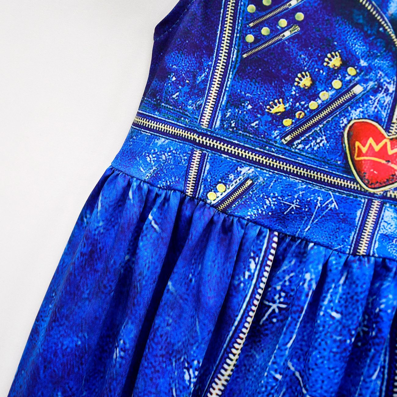 Enfants Robe Évie Princesse Costume Cosplay Perruque Évie Gants et Robe pour Halloween Carnaval