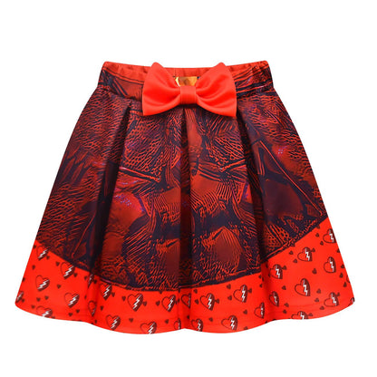 Ensemble T-shirt et jupe enfant princesse rouge tenue Fille de la Reine de Cœur