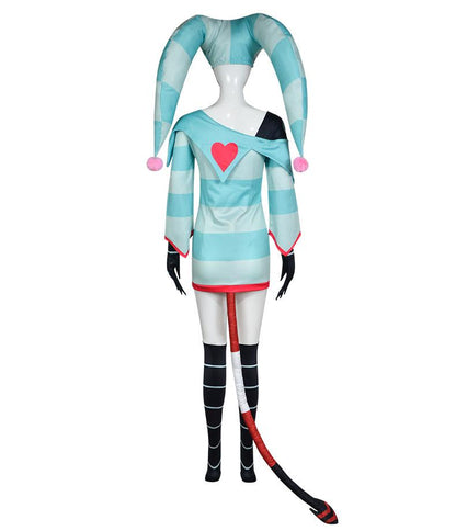 Fizzarolli Costume Women Fizzarolli Clown Cosplay Dress With Hat And Stockings Halloween Costume