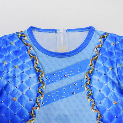 Disfraz de Chloe Charming para niñas con guantes, conjunto rojo y azul de Rise para carnaval