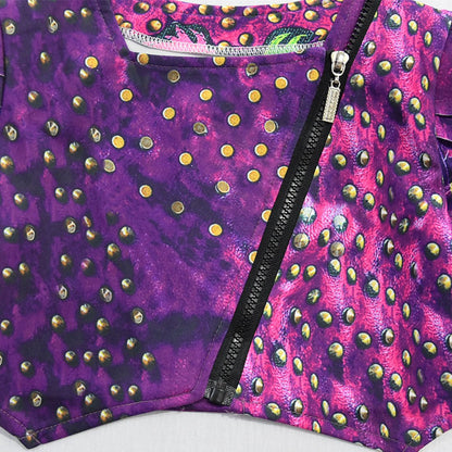 Tenue de reine dragon pour enfants, haut de gilet, pantalon et perruque Mal pour filles, ensemble complet pour Halloween et carnaval