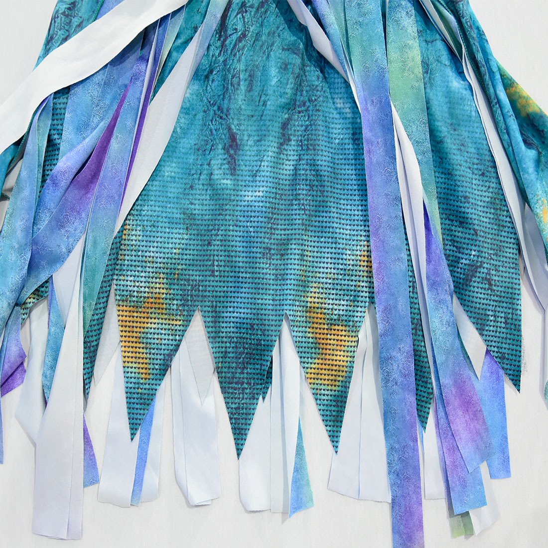 Filles Costume Uma Robe à pampilles Chapeau et Perruque Colorée pour Halloween Cosplay