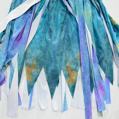 Filles Costume Uma Robe à pampilles Chapeau et Perruque Colorée pour Halloween Cosplay