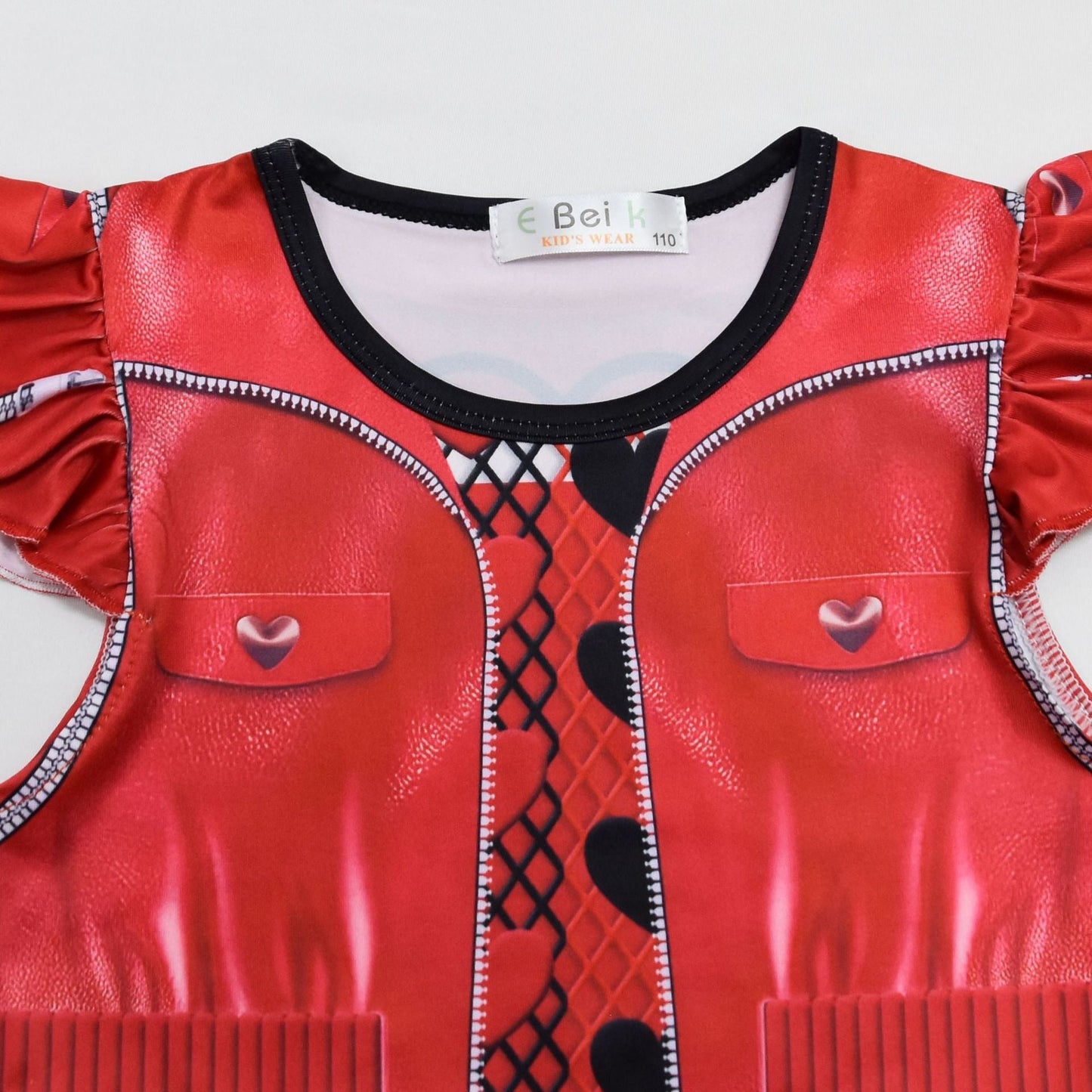 Filles La montée Rouge 4 Robe de princesse Film 2024 Costume rouge avec longue perruque rouge pour fête déguisée