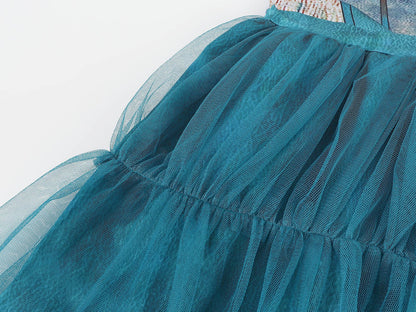Robe de princesse en tulle et maille pour enfants Uma - Déguisement d'Halloween pour filles