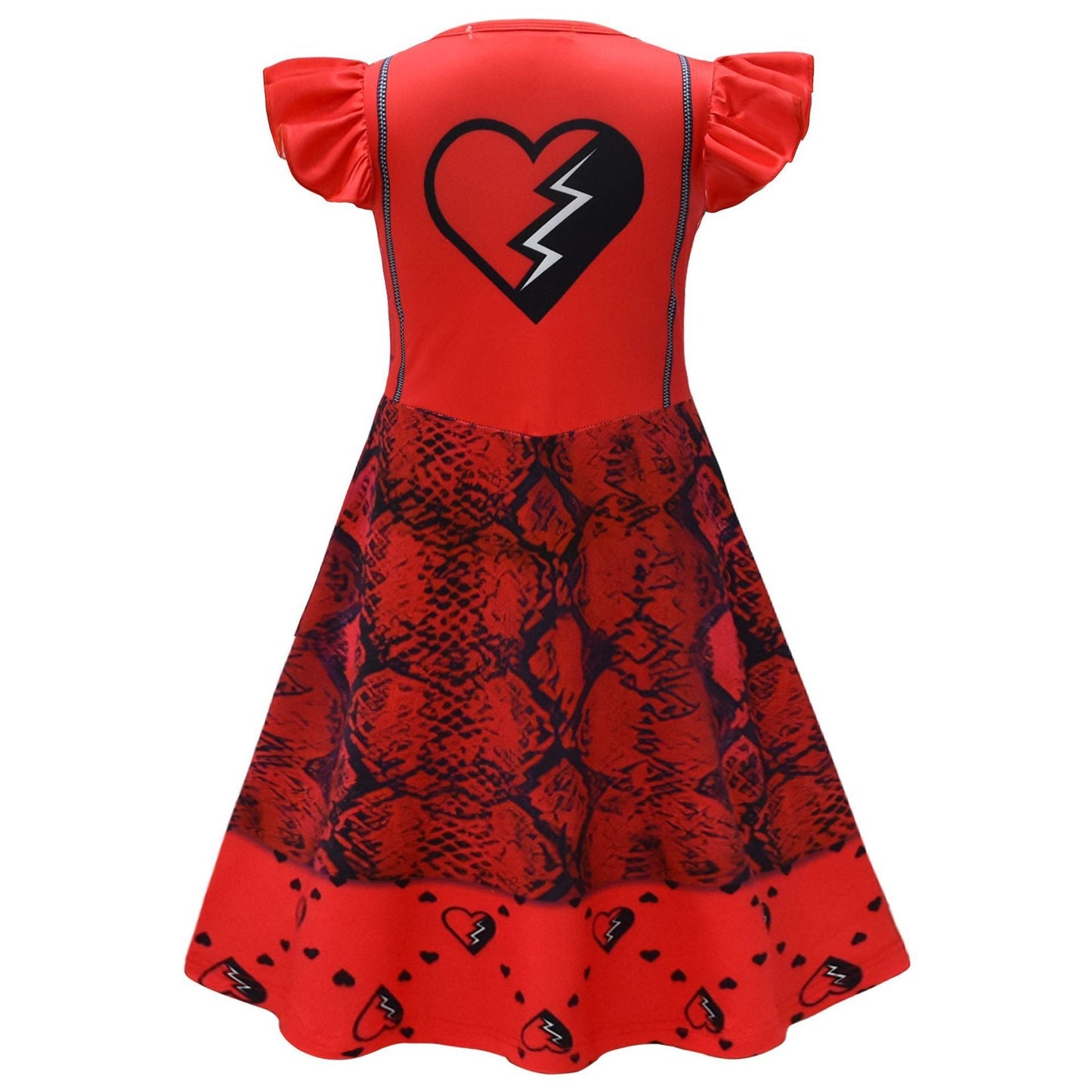 Filles La montée de la robe rouge princesse Costume rouge et perruque pour le carnaval d'Halloween