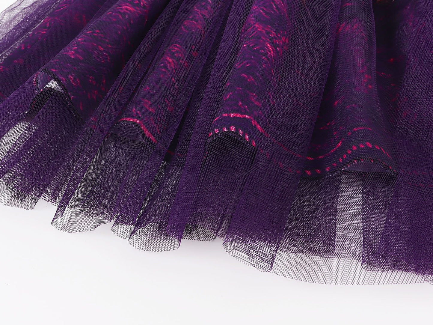 Robe de princesse Mal pour enfant, costume en tulle violet et perruque pour fête