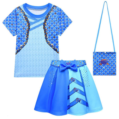 Ensemble T-shirt et jupe enfant Chloé Charmant – Tenue d'été La Montée du Rouge pour Fille, Idéal au Quotidien