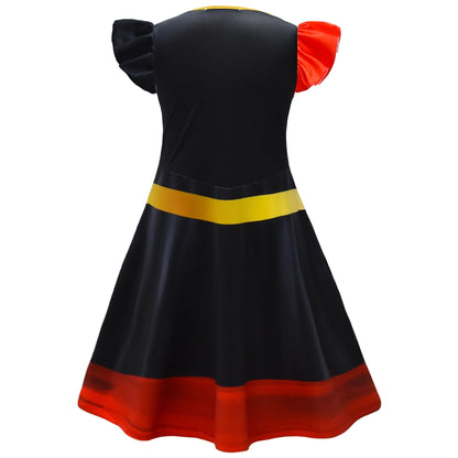 Filles La Robe et le Sac à Manches Volantes Rouges La Princesse Rouge Ensemble Complet