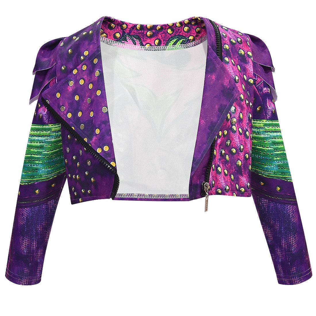 Tenue de reine dragon pour enfants, haut de gilet, pantalon et perruque Mal pour filles, ensemble complet pour Halloween et carnaval