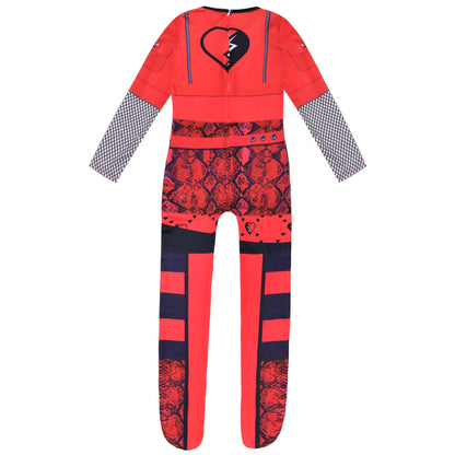 Enfants La Montée de la Combinaison Rouge et des Gants Costume Princesse Rouge et Perruque pour Filles pour le Cosplay
