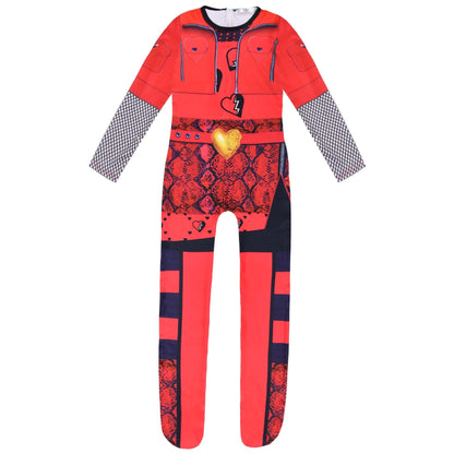 Enfants La Montée de la Combinaison Rouge et des Gants Costume Princesse Rouge et Perruque pour Filles pour le Cosplay