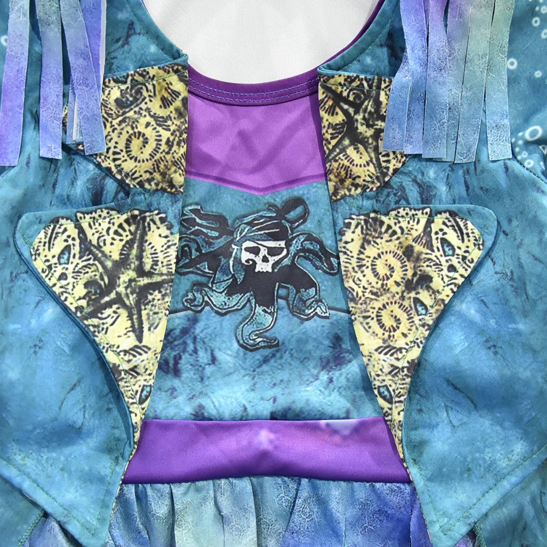 Filles Costume Uma Robe à pampilles Chapeau et Perruque Colorée pour Halloween Cosplay