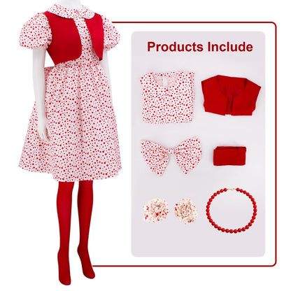 Disfraz de Cindy Lou Who para niñas y adultos, vestido de Cindy, chaleco y accesorios para fiesta de Navidad