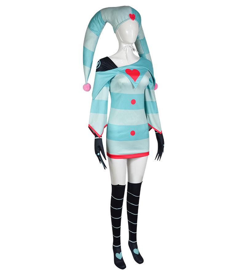 Fizzarolli Costume Women Fizzarolli Clown Cosplay Dress With Hat And Stockings Halloween Costume