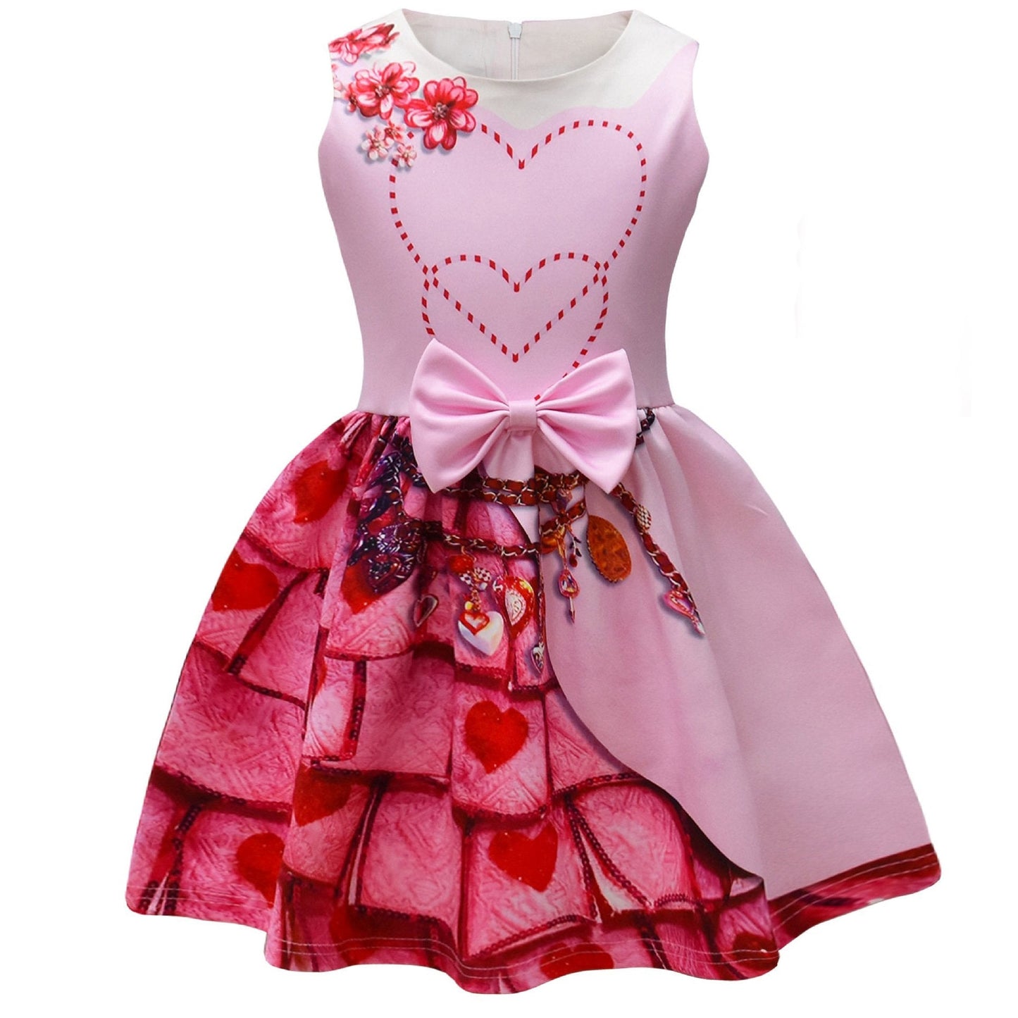 Tenue Reine de Cœur Princesse Bridget Robe Rose Film 2024 Costume Cosplay 3-10 Ans