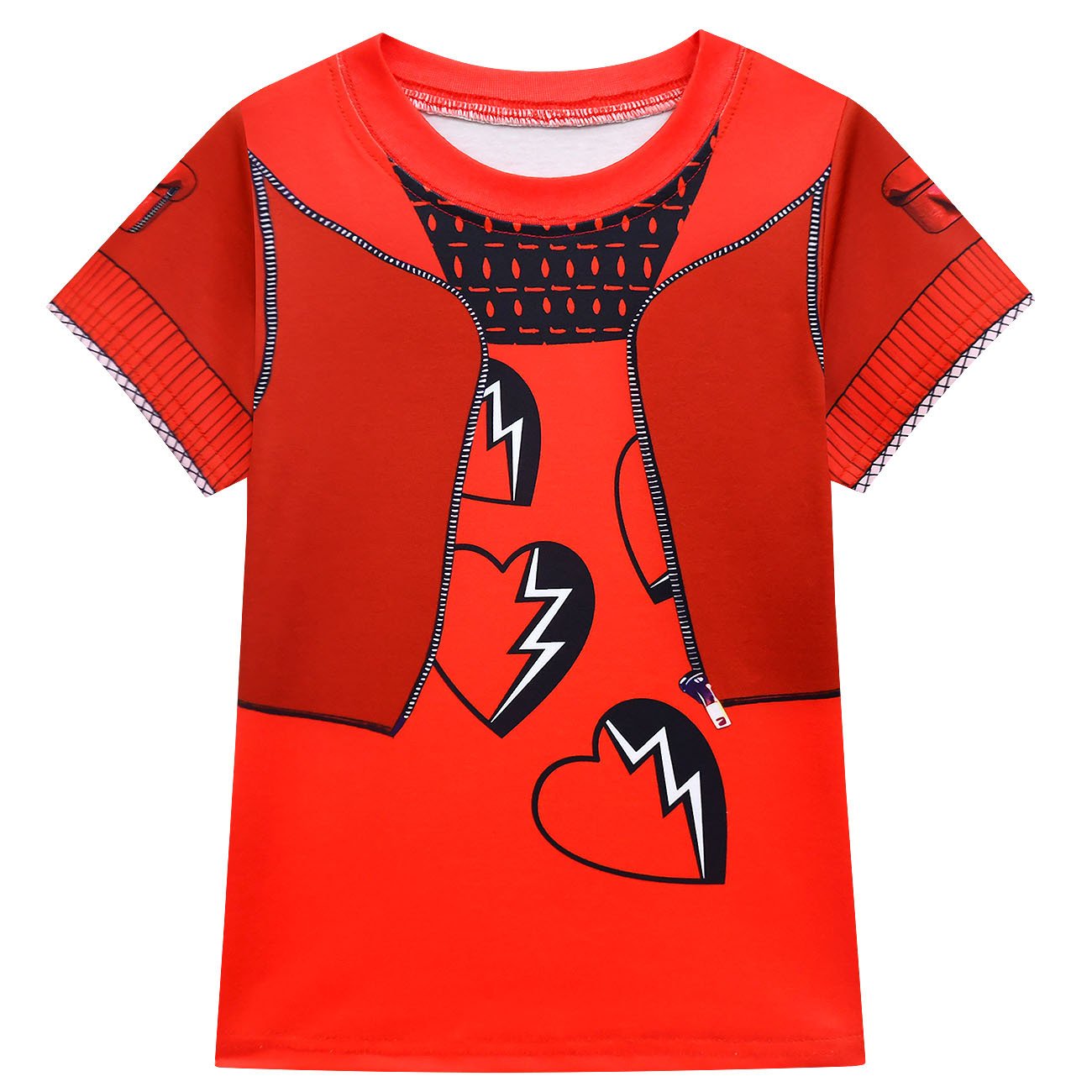 Ensemble T-shirt et jupe enfant princesse rouge tenue Fille de la Reine de Cœur