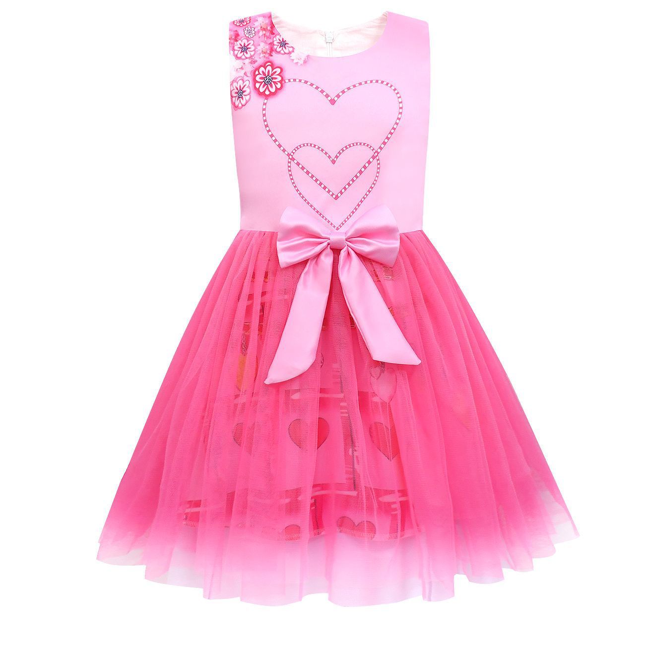 Filles La Reine de Cœur Robe Princesse Rose Bridget Costume d'Halloween avec Accessoires