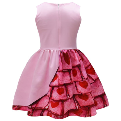 Tenue Reine de Cœur Princesse Bridget Robe Rose Film 2024 Costume Cosplay 3-10 Ans