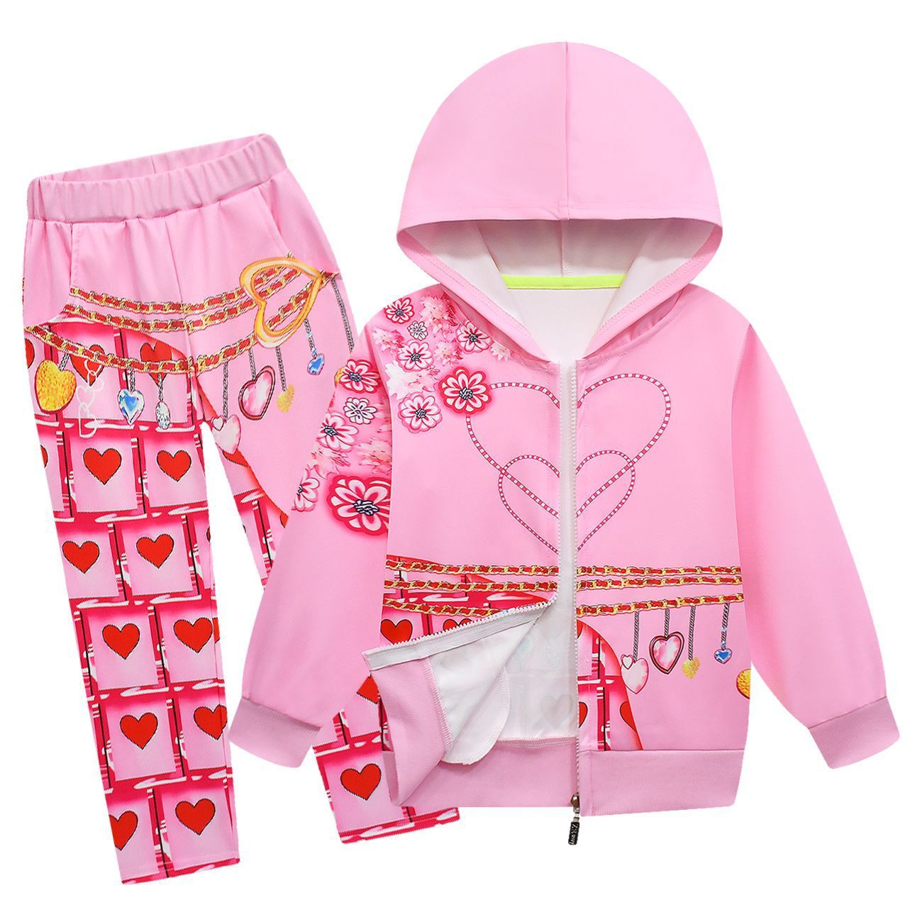 Filles La Reine de Cœur Tenue Bridget Sweat-shirt à capuche zippé Pantalon et accessoires pour Cosplay