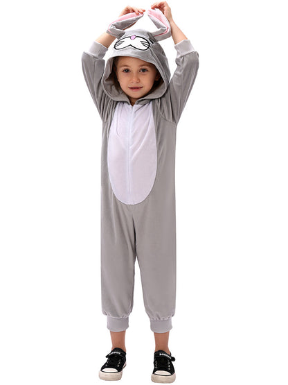 Disfraz de conejo para niños, pelele de conejo de peluche para niñas y niños, traje de Pascua unisex