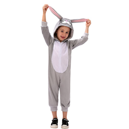 Disfraz de conejo para niños, pelele de conejo de peluche para niñas y niños, traje de Pascua unisex