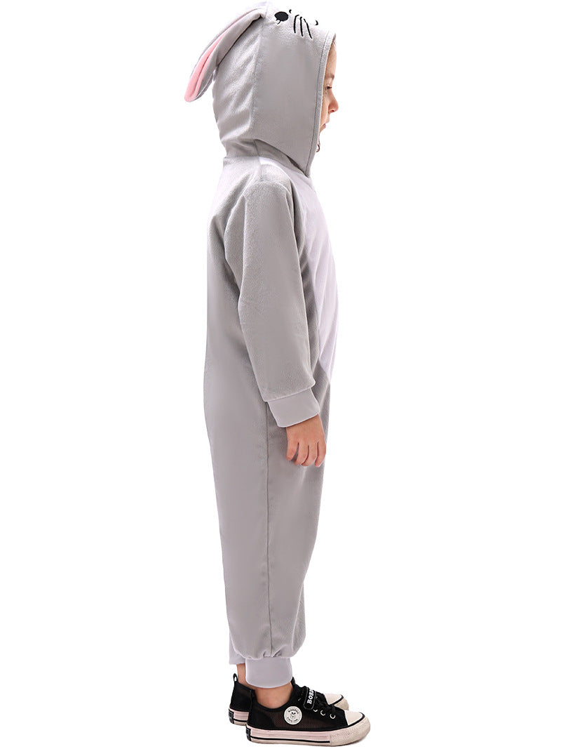 Disfraz de conejo para niños, pelele de conejo de peluche para niñas y niños, traje de Pascua unisex