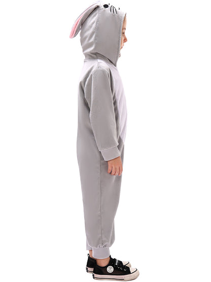 Disfraz de conejo para niños, pelele de conejo de peluche para niñas y niños, traje de Pascua unisex