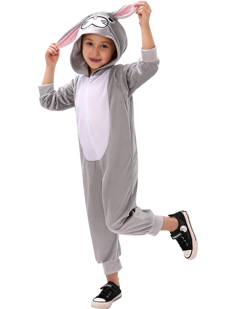 Disfraz de conejo para niños, pelele de conejo de peluche para niñas y niños, traje de Pascua unisex