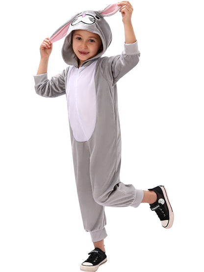 Disfraz de conejo para niños, pelele de conejo de peluche para niñas y niños, traje de Pascua unisex
