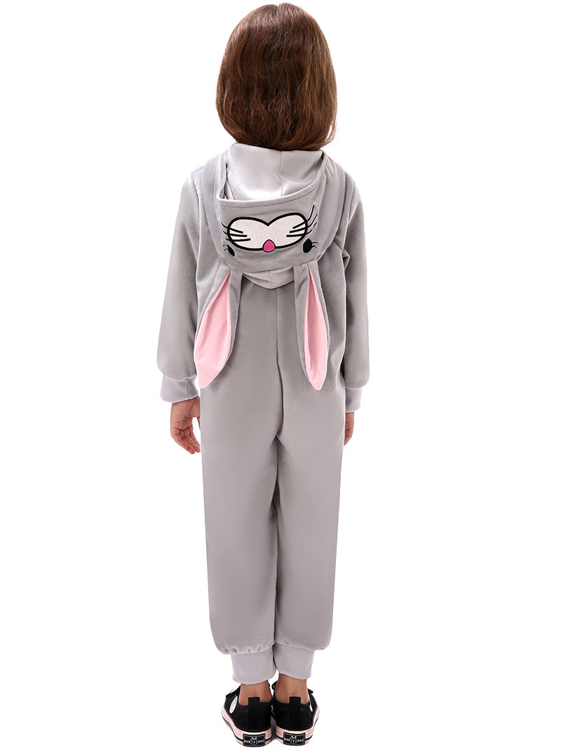 Disfraz de conejo para niños, pelele de conejo de peluche para niñas y niños, traje de Pascua unisex